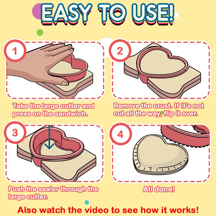 Sandwich Cutter and Sealer (Heart, Star, Mouse)